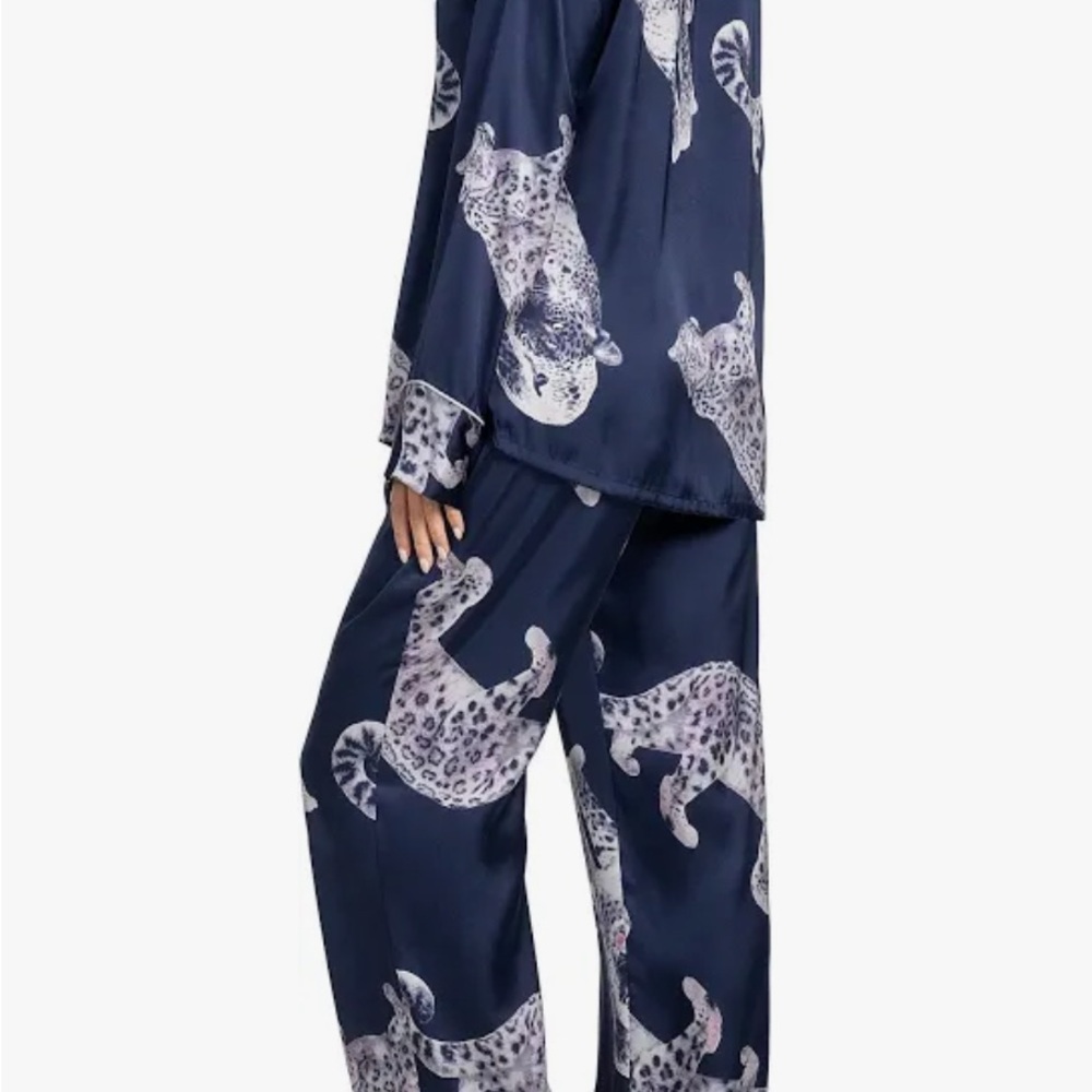 Midnight Bakery Women's Navy Leopard Print Pajama Set - Picture 3 of 5